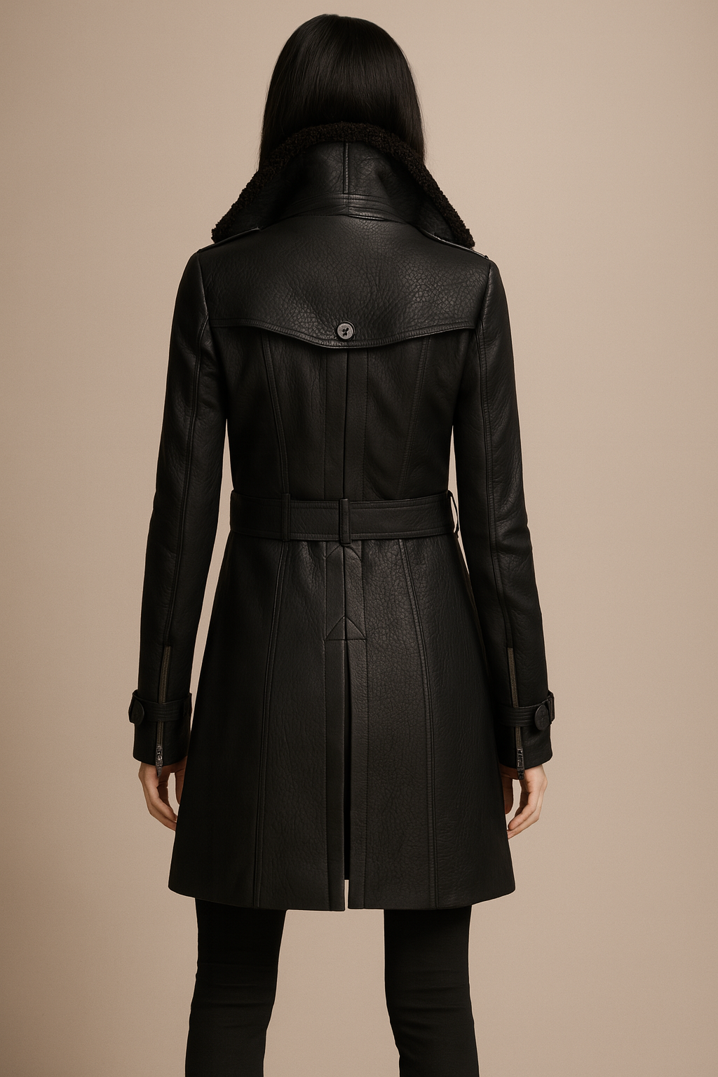 ALLESIA - ELEGANT LEATHER COAT