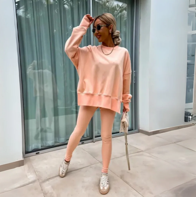 YACHI™ - Casual Long Sleeve Sweatshirt and Pants Set