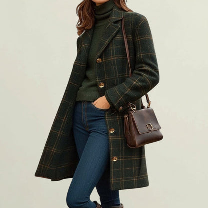 Charlotte | Classic Wool Check Coat