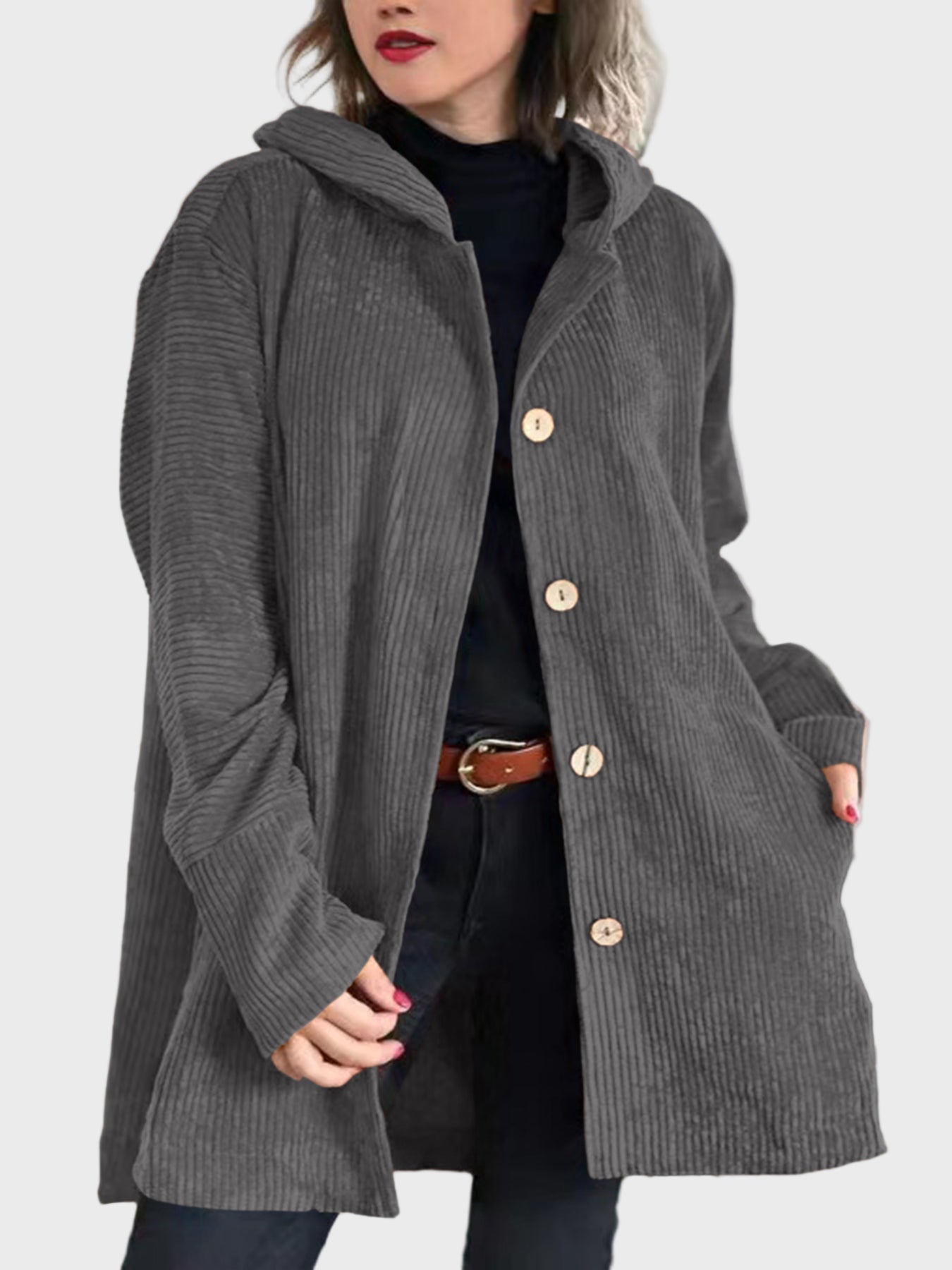 INDIE - CORDUROY HOODED JACKET