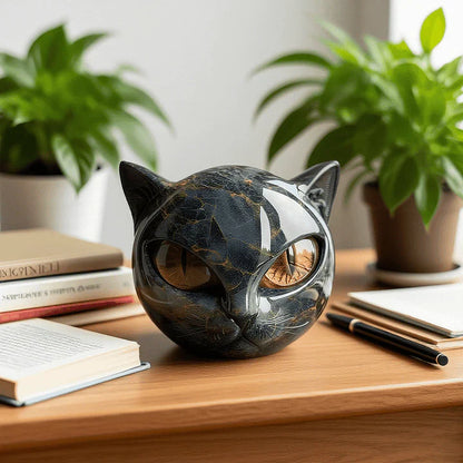 Mystical Cat Head Sculpture