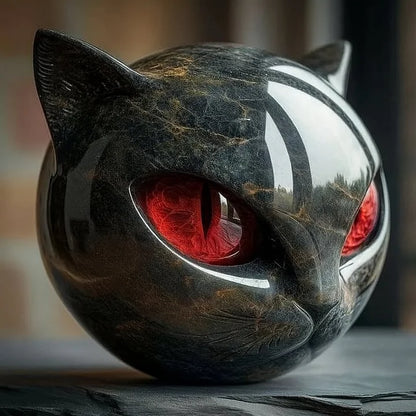 Mystical Cat Head Sculpture