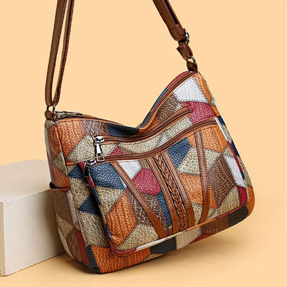Solara Mosaic Leather Handbag
