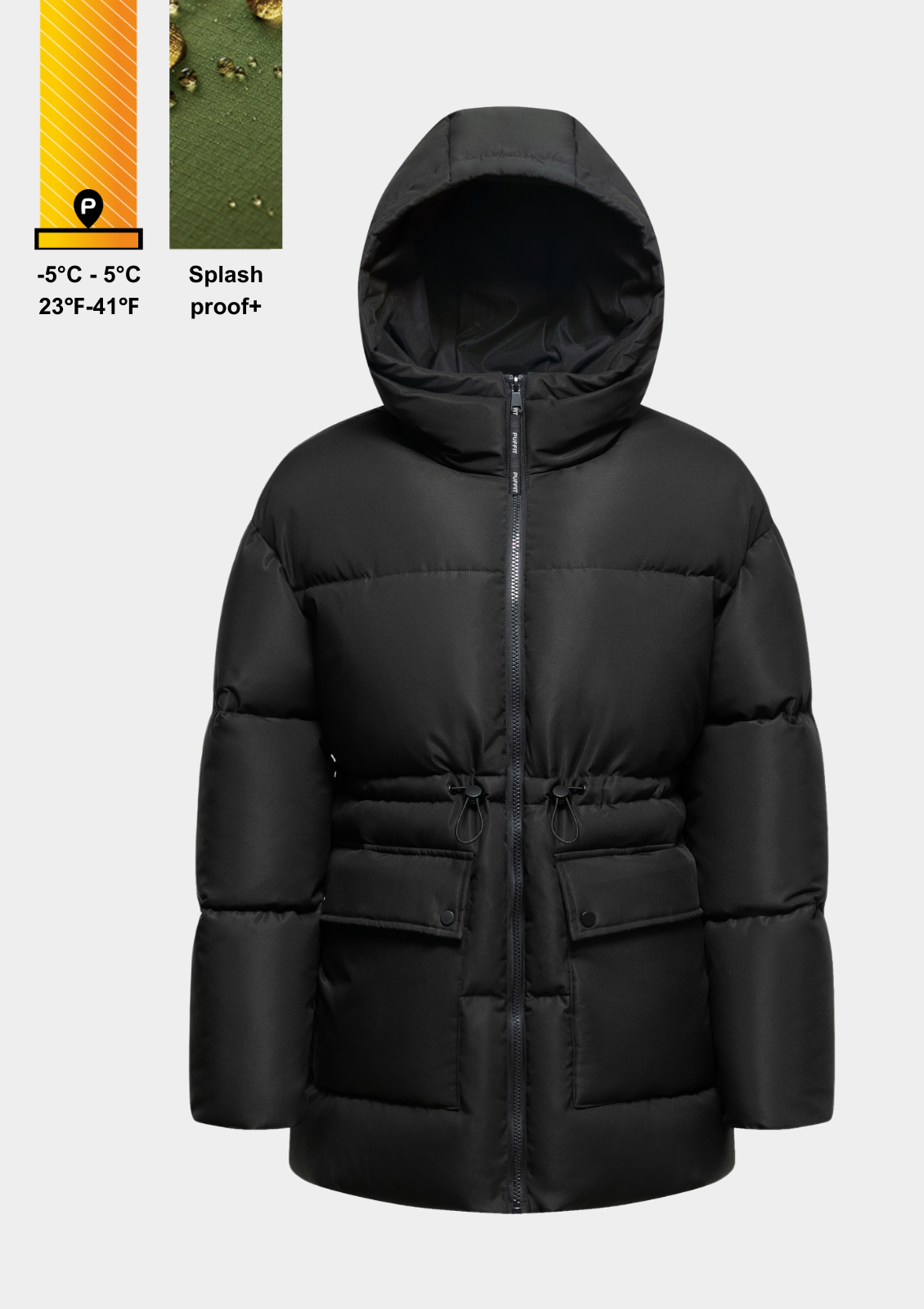 EVA | HOODED PUFFER JACKET SPLASHPROOF