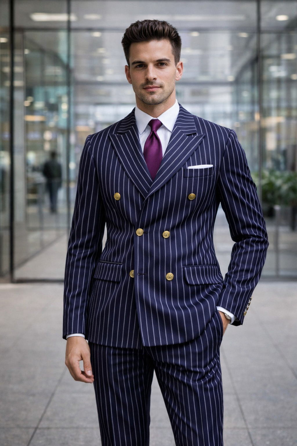 Striped Mens 2 Piece Suit