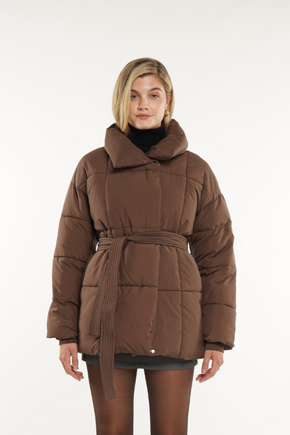 NOVA | MID LENGTH BELTED PUFFER JACKET