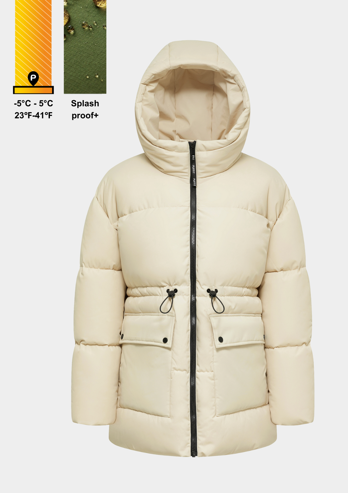 EVA | HOODED PUFFER JACKET SPLASHPROOF