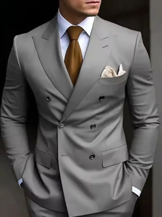 Double-Breasted Slim Fit Suit