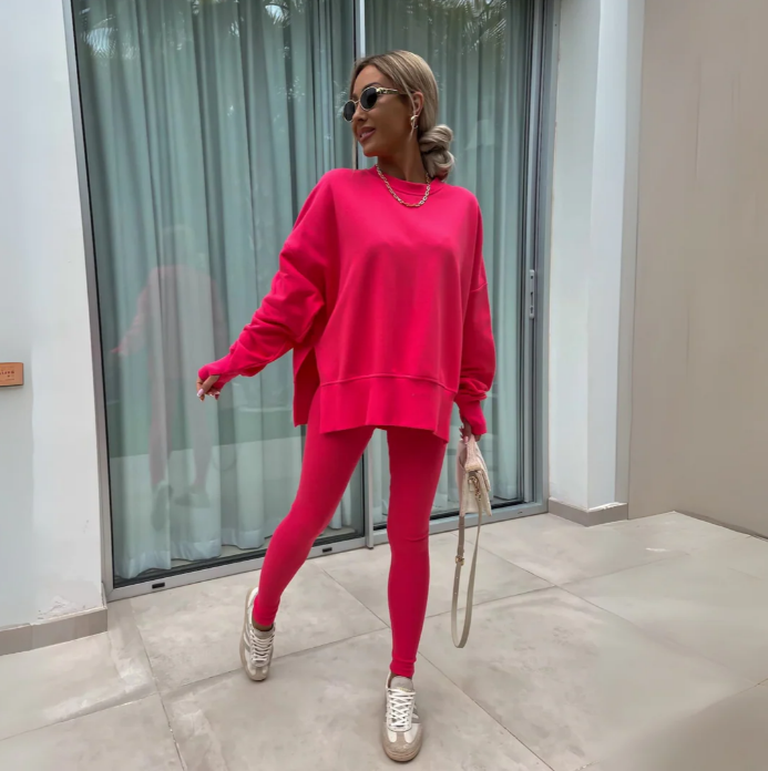 YACHI™ - Casual Long Sleeve Sweatshirt and Pants Set