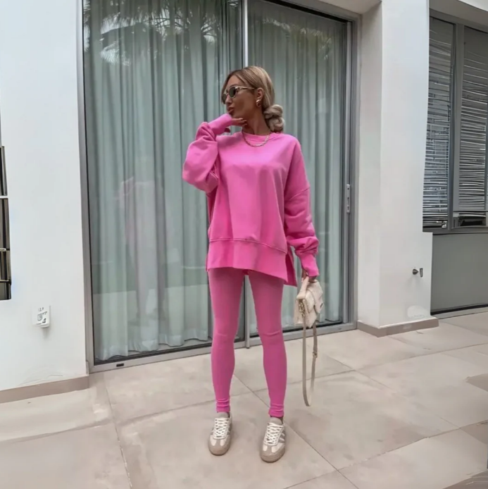 YACHI™ - Casual Long Sleeve Sweatshirt and Pants Set