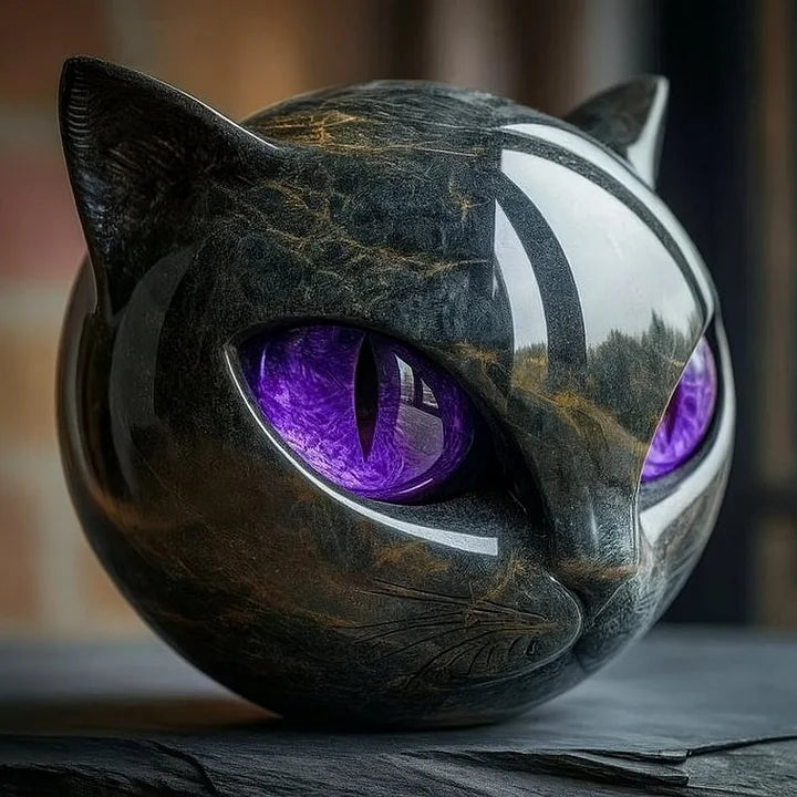 Mystical Cat Head Sculpture