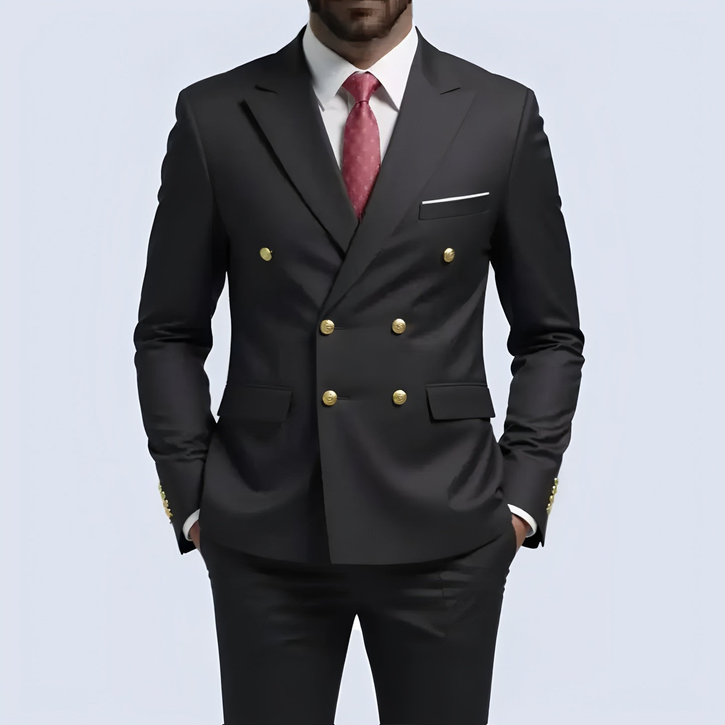 No-Iron Double-Breasted Two-Piece suit
