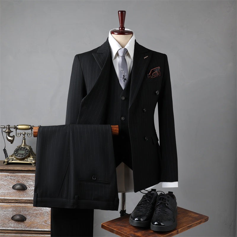 Double-Breasted Suit, Classic Formal Business Wear