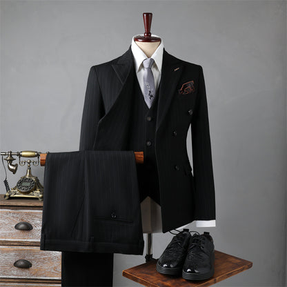 Double-Breasted Suit, Classic Formal Business Wear