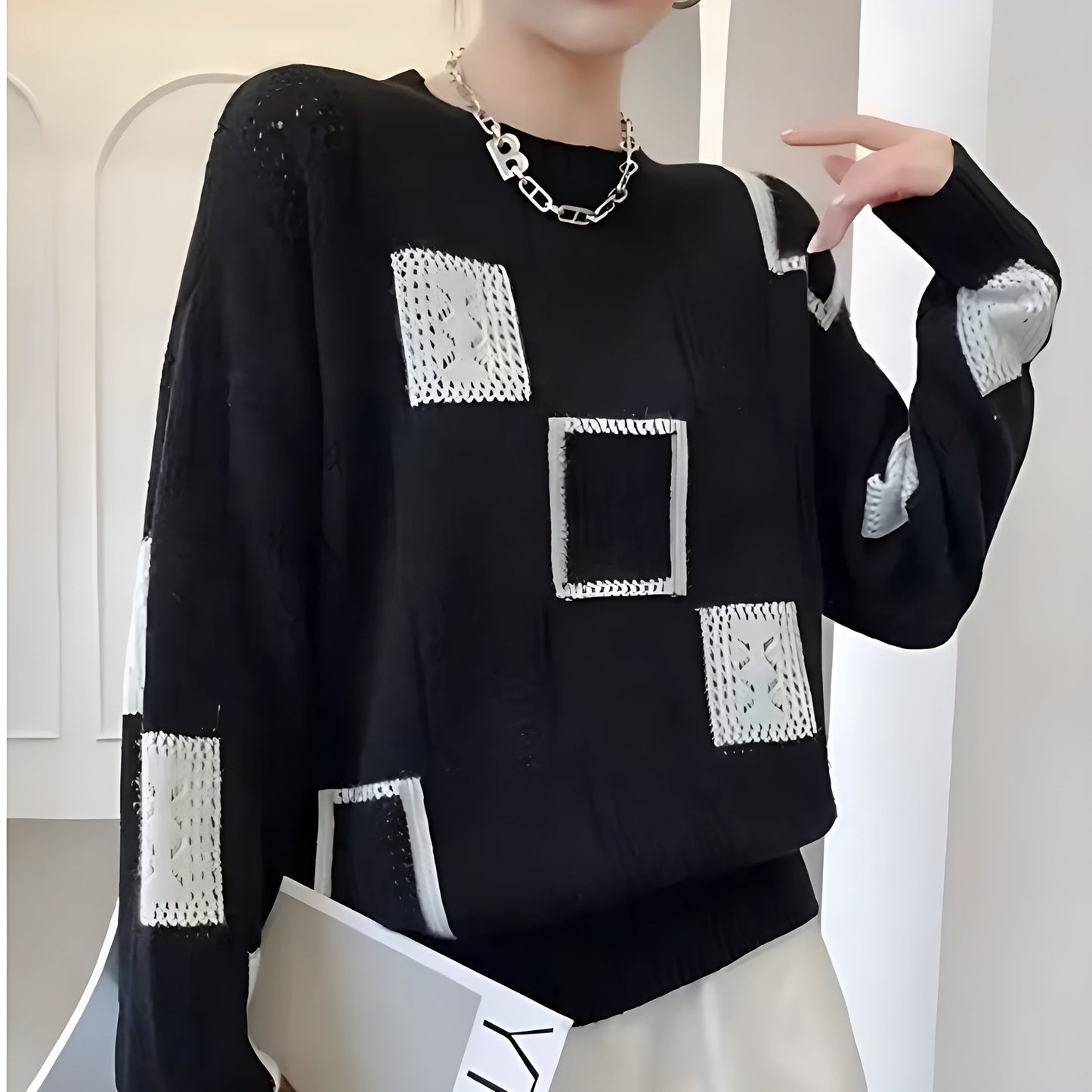 Claudine™ | Geometric Knit Sweater