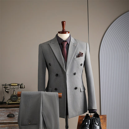 Double-Breasted Suit, Classic Formal Business Wear