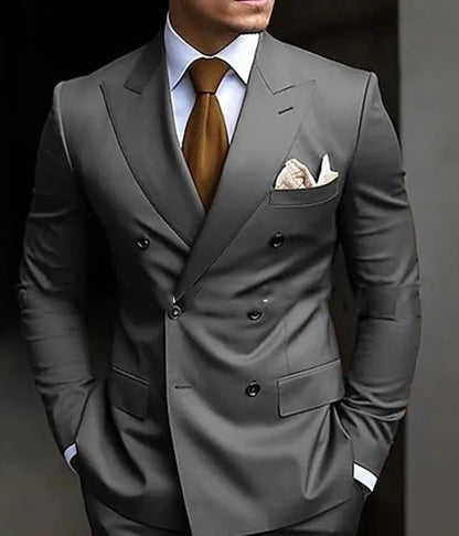 Double-Breasted Slim Fit Suit