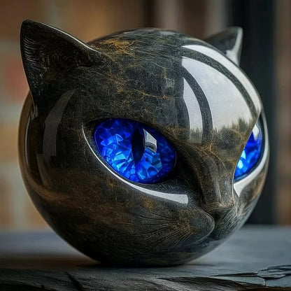 Mystical Cat Head Sculpture