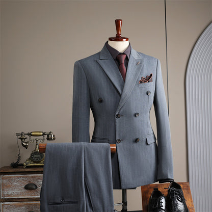 Double-Breasted Suit, Classic Formal Business Wear