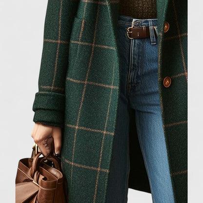 Elena | Modern Check Wool Coat