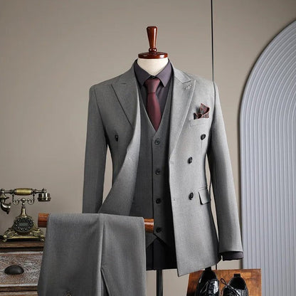 Italian Double Breasted Slim Fit Men's Suit