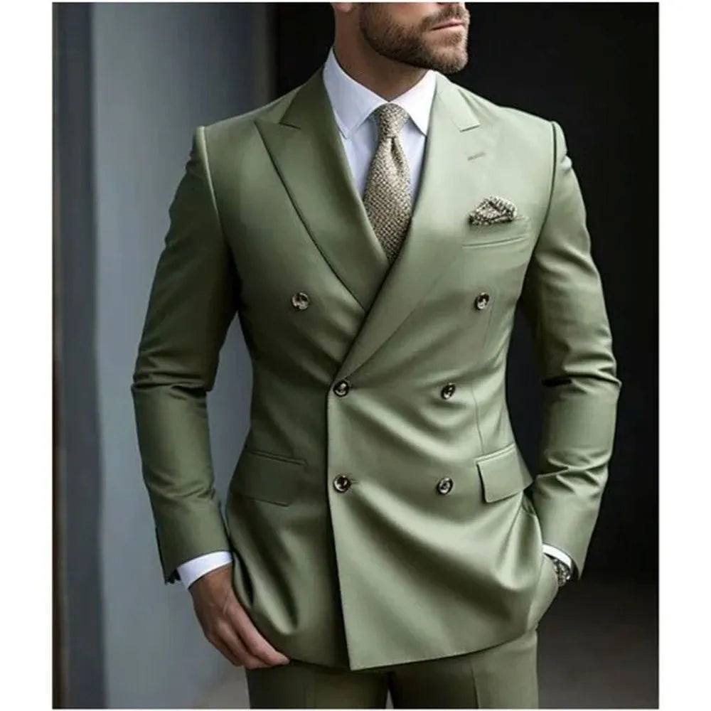 Double-Breasted Slim Fit Suit