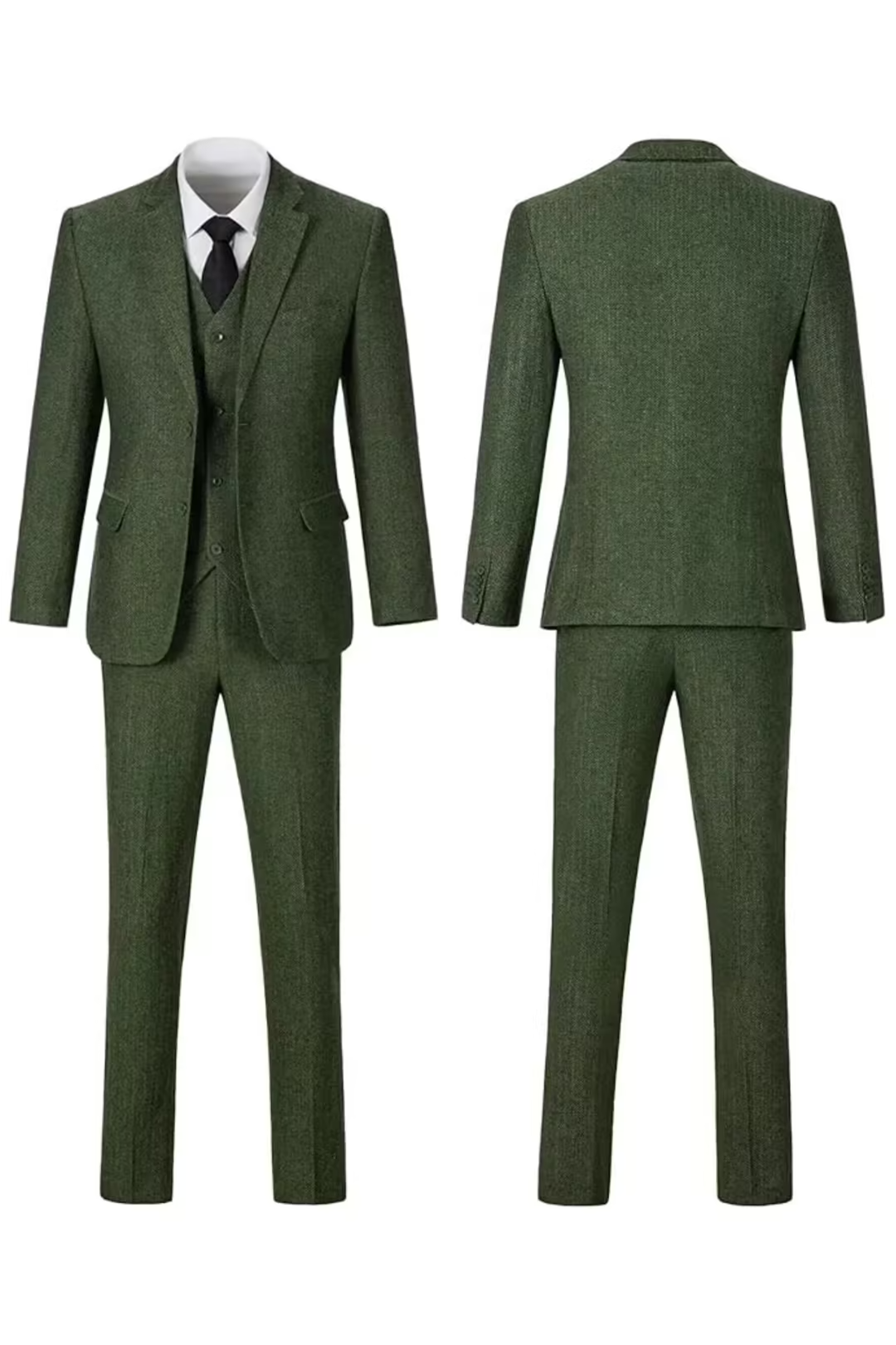 Men's Retro Tweed Herringbone 3 Piece Suit