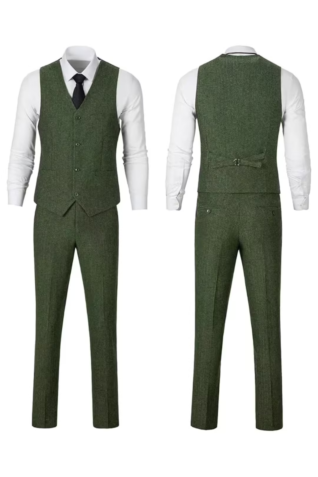 Men's Retro Tweed Herringbone 3 Piece Suit