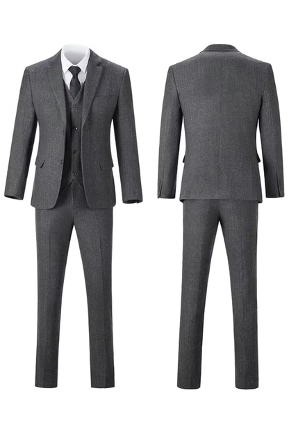 Men's Retro Tweed Herringbone 3 Piece Suit