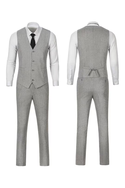 Men's Retro Tweed Herringbone 3 Piece Suit